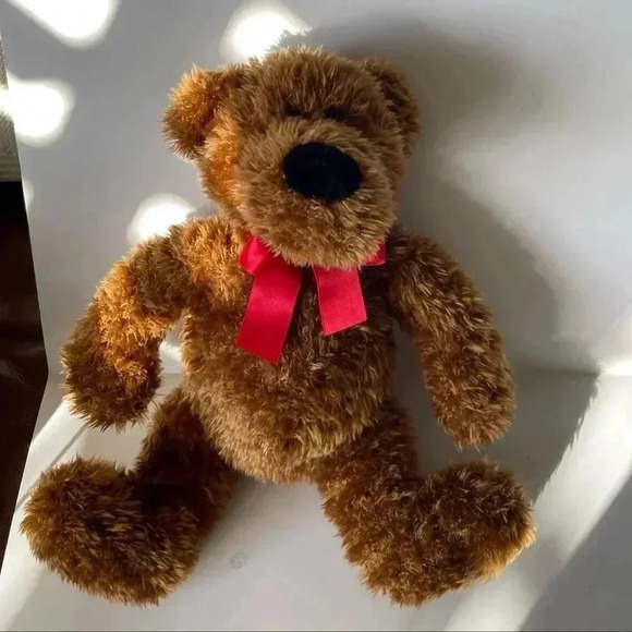 Gund Teddy Mervyns Exclusive Redwood Bear Red Bow 10" Plush Stuffed Animal - Picture 1 of 5
